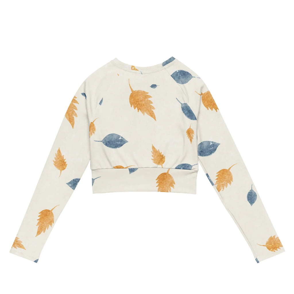 Recycled long-sleeve crop top long-sleeve crop top AwRans Clothing all-over-print-recycled-long-sleeve-crop-top-white-back-67bb6f32bcd05