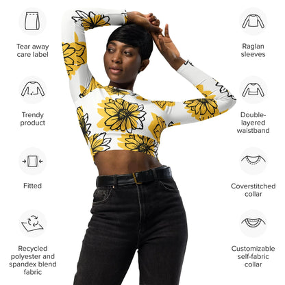 Recycled long-sleeve crop top - AwRans Clothing