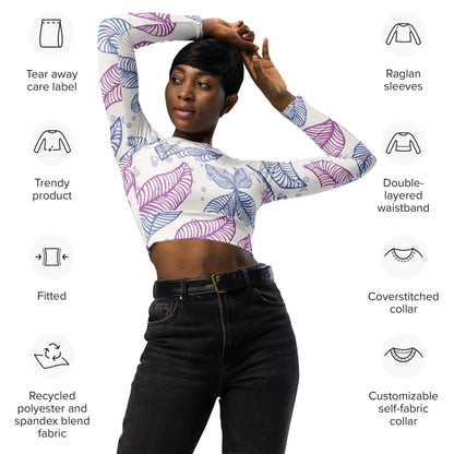 Recycled long-sleeve crop top - AwRans Clothing