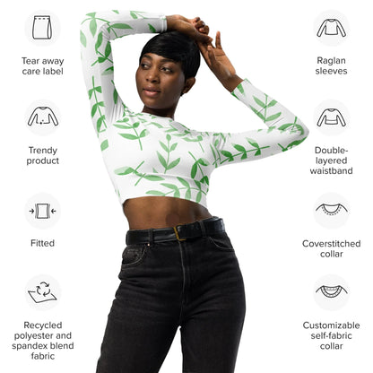 Recycled long-sleeve crop top - AwRans Clothing