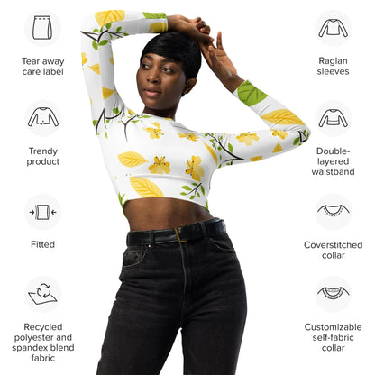 Recycled long-sleeve crop top - AwRans Clothing