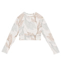 Recycled long-sleeve crop top 6XL long-sleeve crop top AwRans Clothing all-over-print-recycled-long-sleeve-crop-top-white-front-67bb2fe5bb9a2
