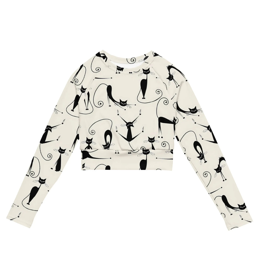 Recycled long-sleeve crop top 6XL long-sleeve crop top AwRans Clothing all-over-print-recycled-long-sleeve-crop-top-white-front-67bb306fb3b94