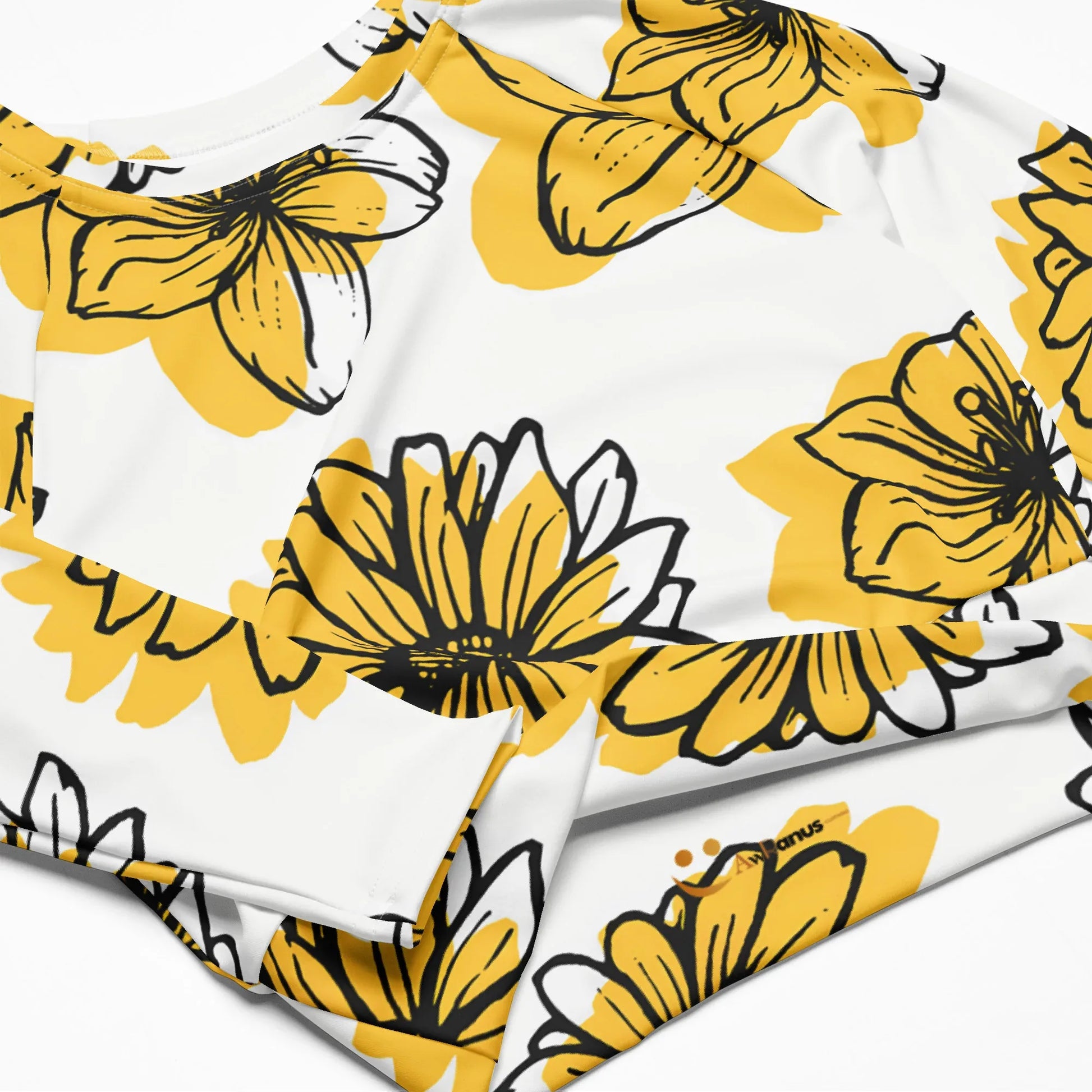 Recycled long-sleeve crop top - AwRans Clothing