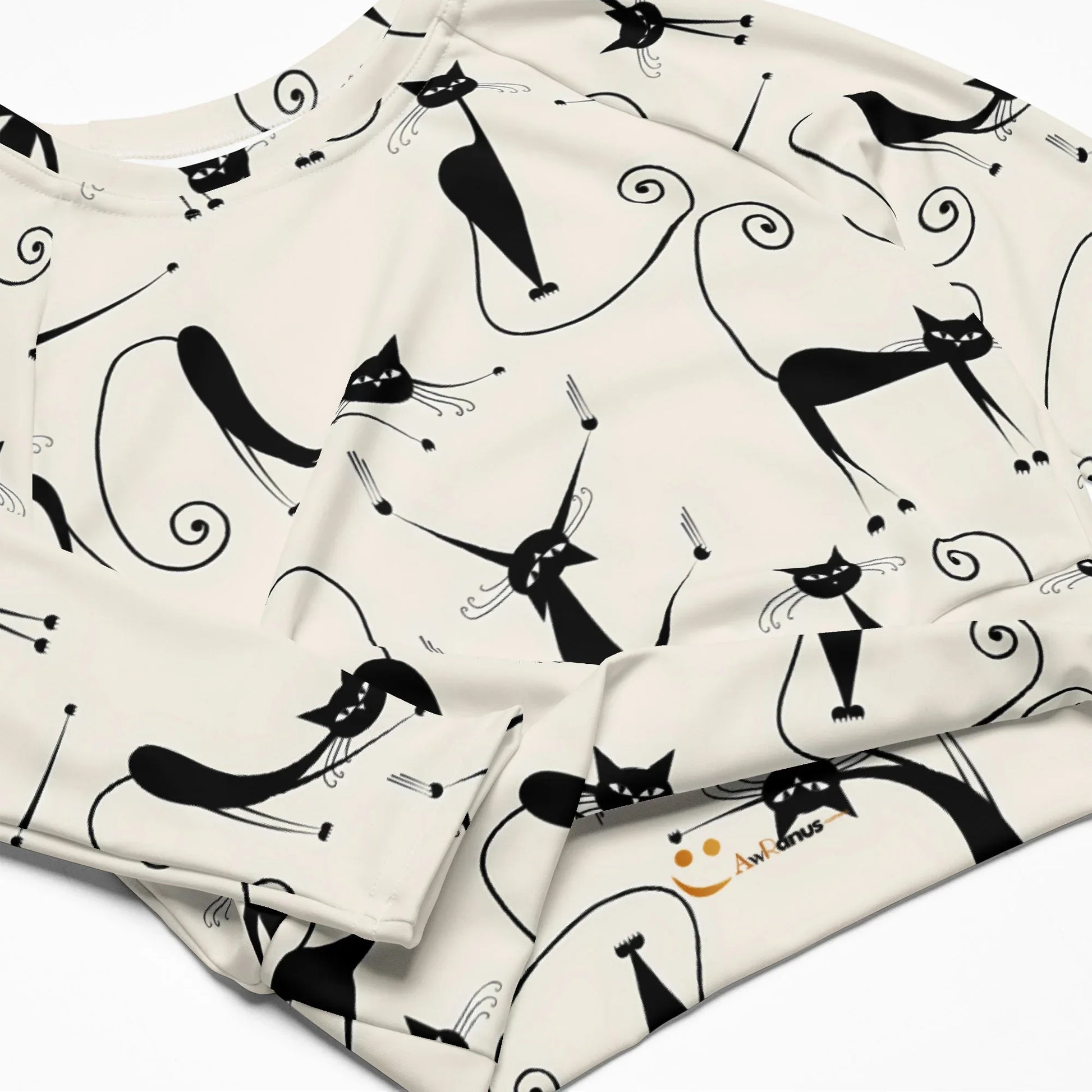 Recycled long-sleeve crop top - AwRans Clothing