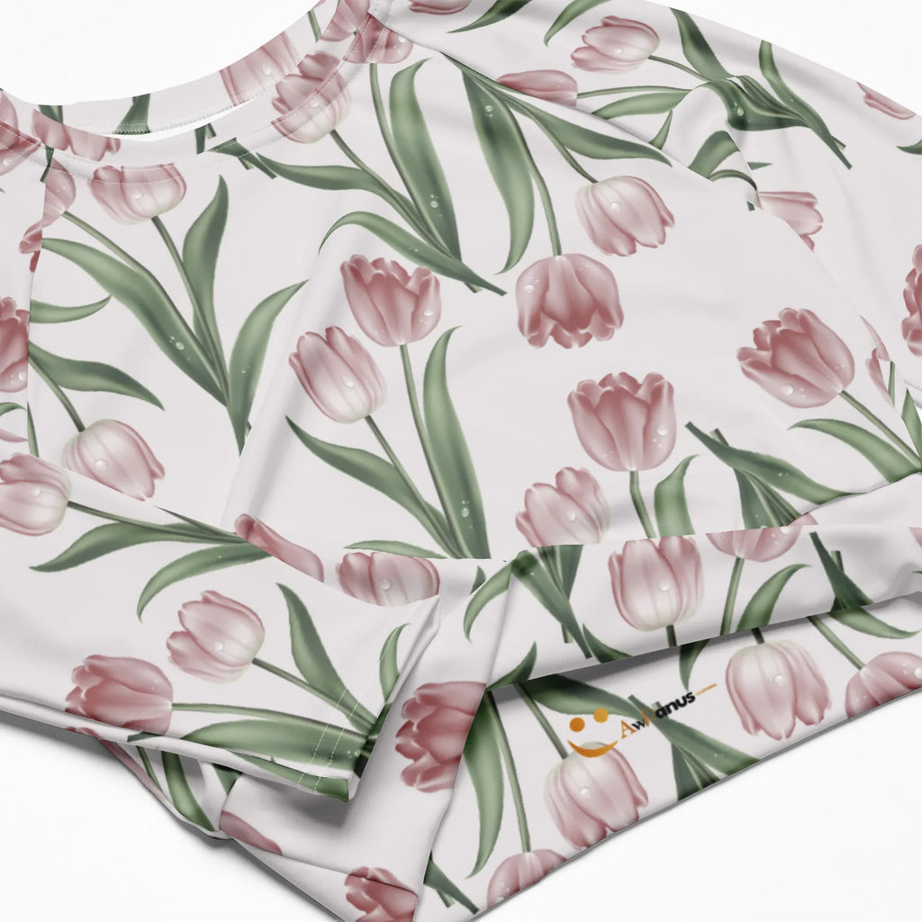 Recycled long-sleeve crop top long-sleeve crop top AwRans Clothing all-over-print-recycled-long-sleeve-crop-top-white-product-details-67bb6c442c98c