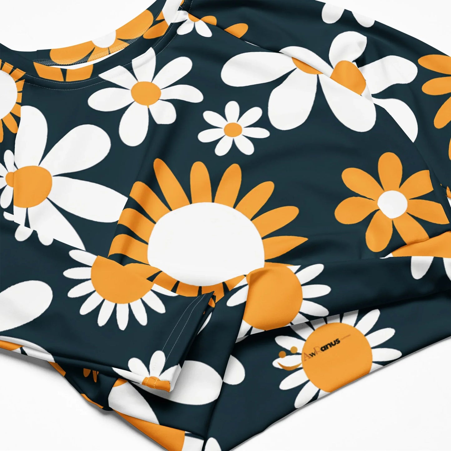 Recycled long-sleeve crop top - AwRans Clothing