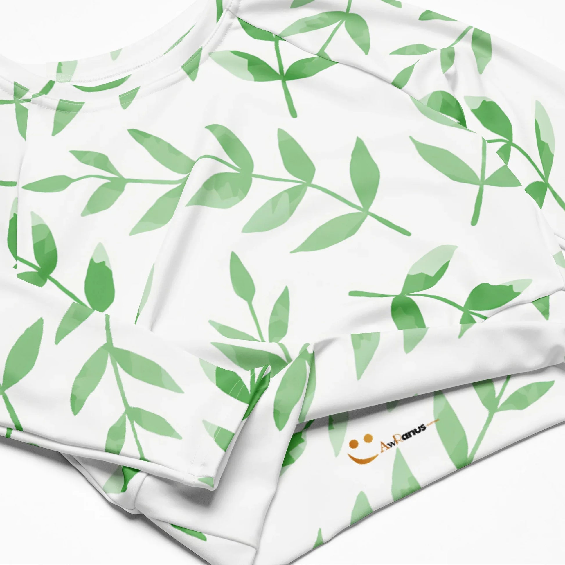 Recycled long-sleeve crop top - AwRans Clothing