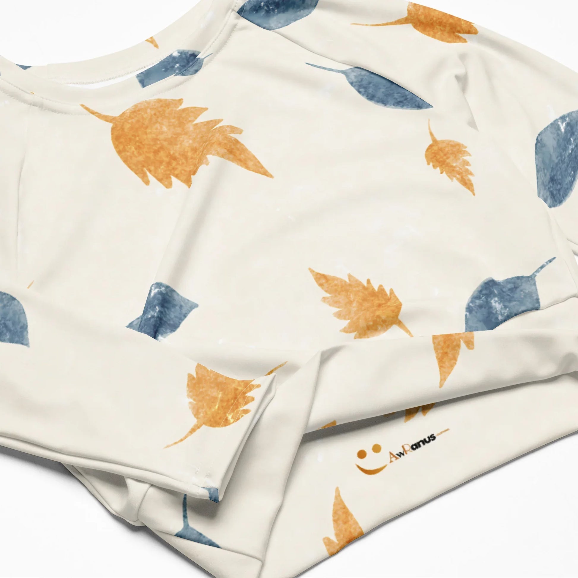 Recycled long-sleeve crop top - AwRans Clothing