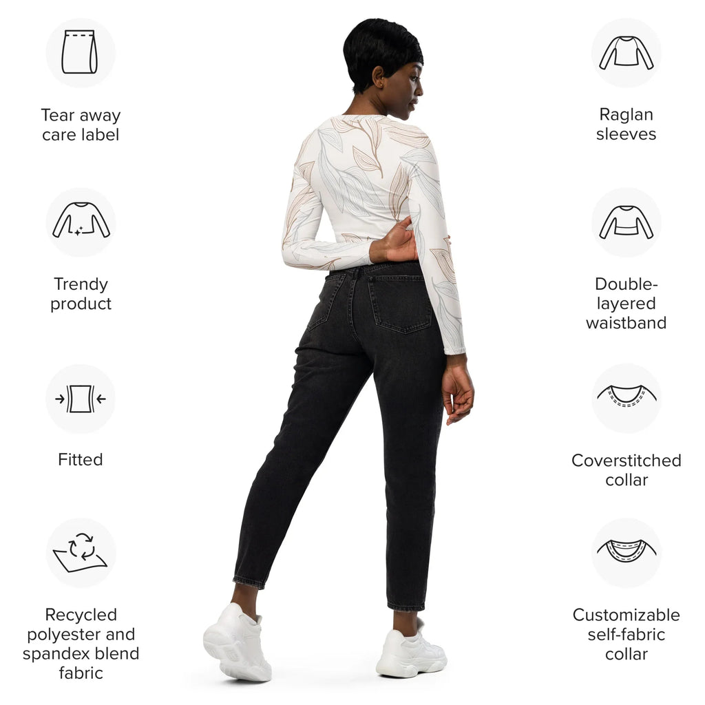 Recycled long-sleeve crop top long-sleeve crop top AwRans Clothing all-over-print-recycled-long-sleeve-crop-top-white-right-back-67bb2fe5bbc51