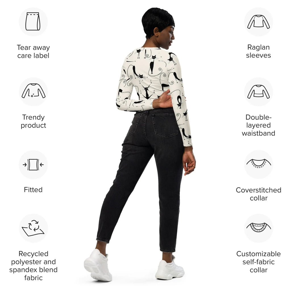 Recycled long-sleeve crop top long-sleeve crop top AwRans Clothing all-over-print-recycled-long-sleeve-crop-top-white-right-back-67bb306fb3e54