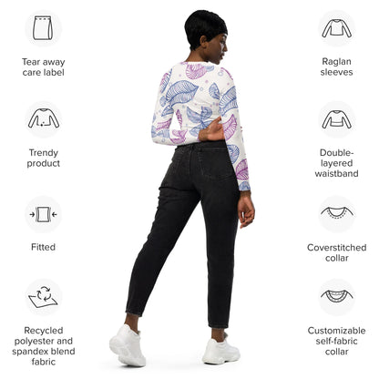 Recycled long-sleeve crop top - AwRans Clothing