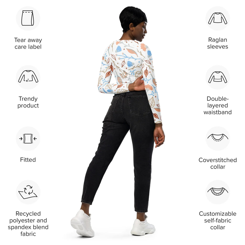 Recycled long-sleeve crop top long-sleeve crop top AwRans Clothing all-over-print-recycled-long-sleeve-crop-top-white-right-back-67bb6c6d26b9e