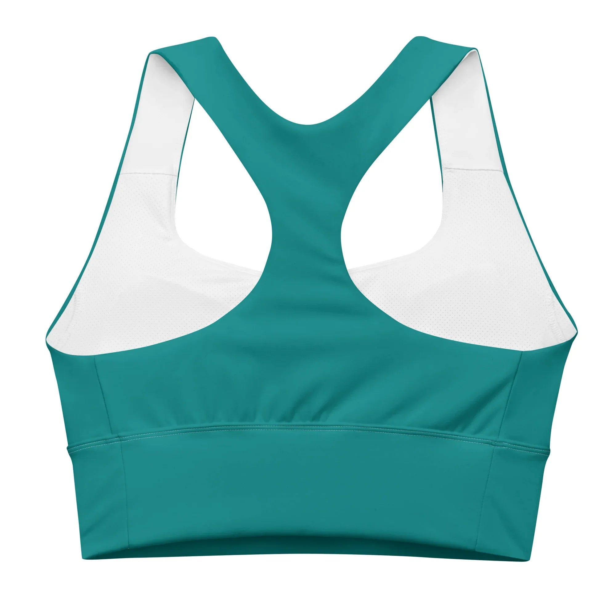 Recycled Longline Sports Bra Sports Bra AwRans Clothing all-over-print-recycled-longline-sports-bra-white-back-67ec19bf5b070