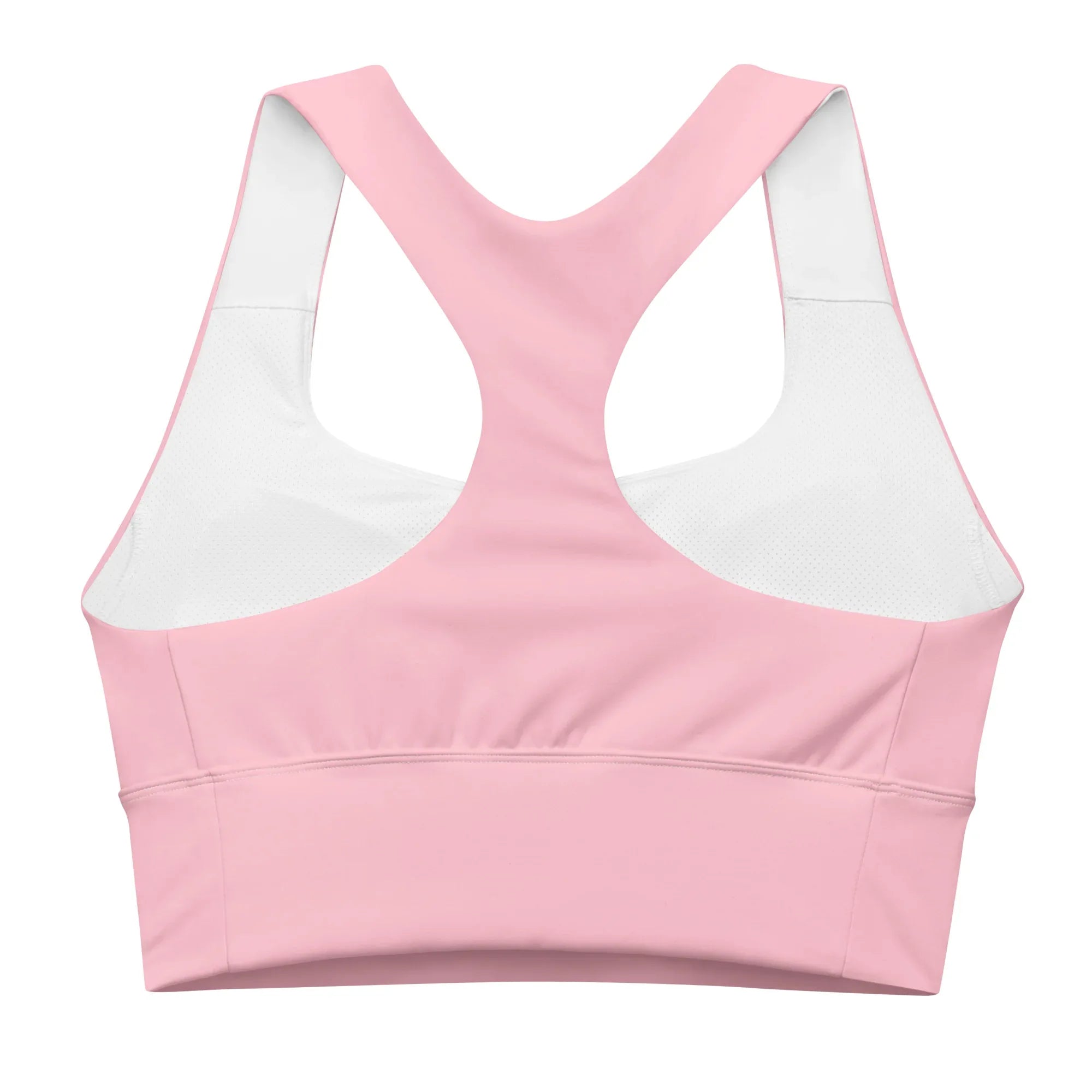 Recycled Longline Sports Bra Sports Bra AwRans Clothing all-over-print-recycled-longline-sports-bra-white-back-67ec1a38ea157