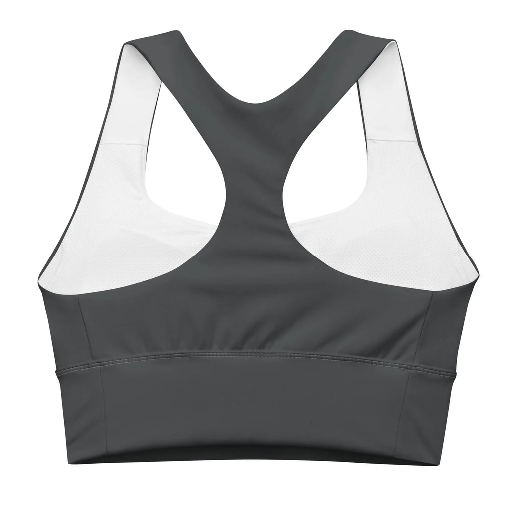 Recycled Longline Sports Bra Charcoal-Gray Sports Bra AwRans Clothing all-over-print-recycled-longline-sports-bra-white-back-67ec1d1790d62