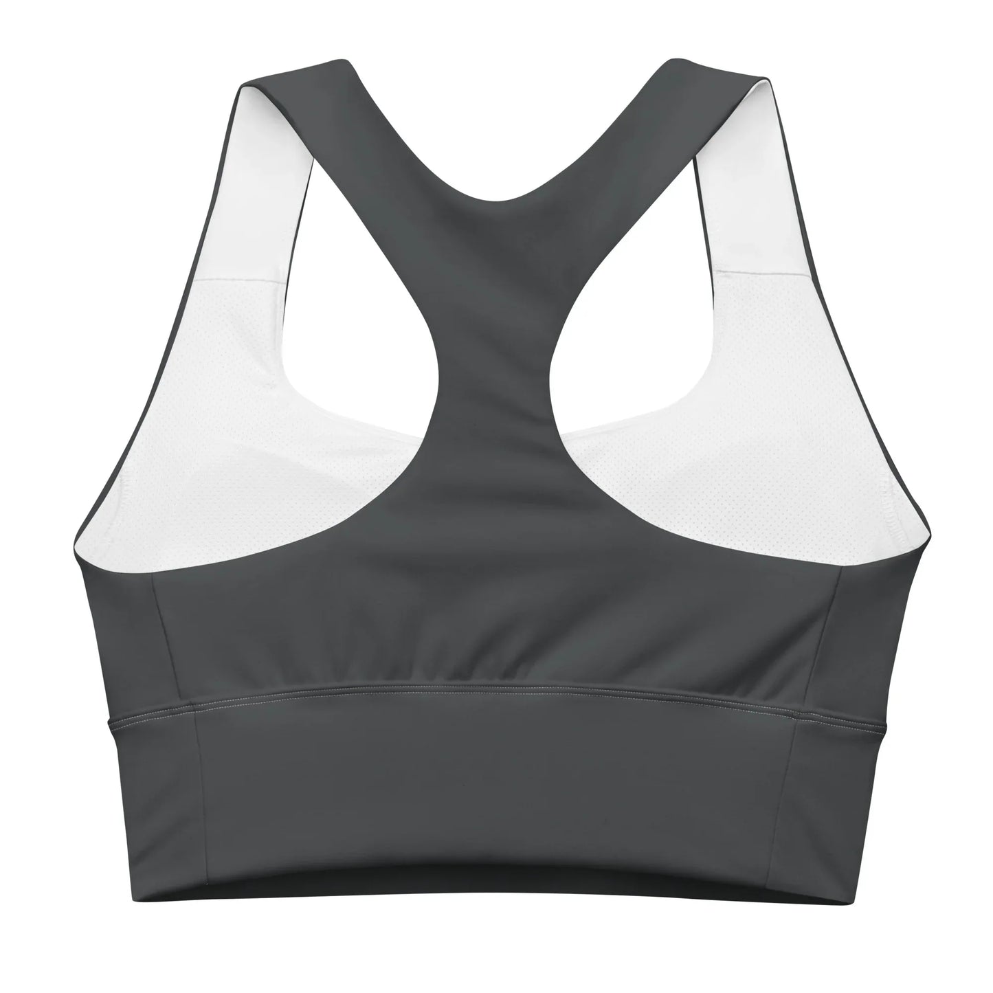 Recycled Longline Sports Bra Charcoal-Gray - AwRans Clothing