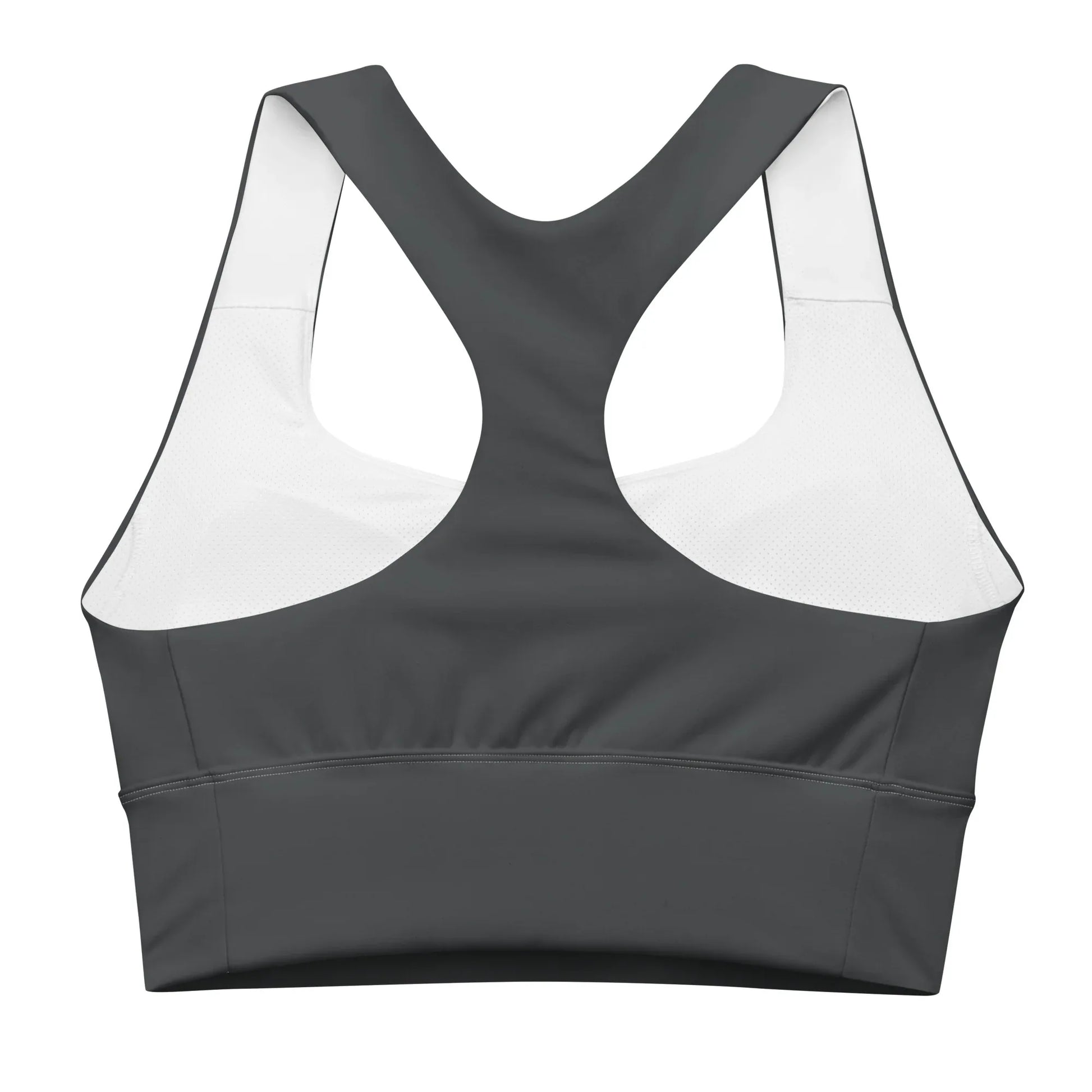 Recycled Longline Sports Bra Charcoal-Gray - AwRans Clothing