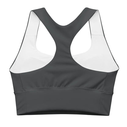 Recycled Longline Sports Bra Charcoal-Gray - AwRans Clothing