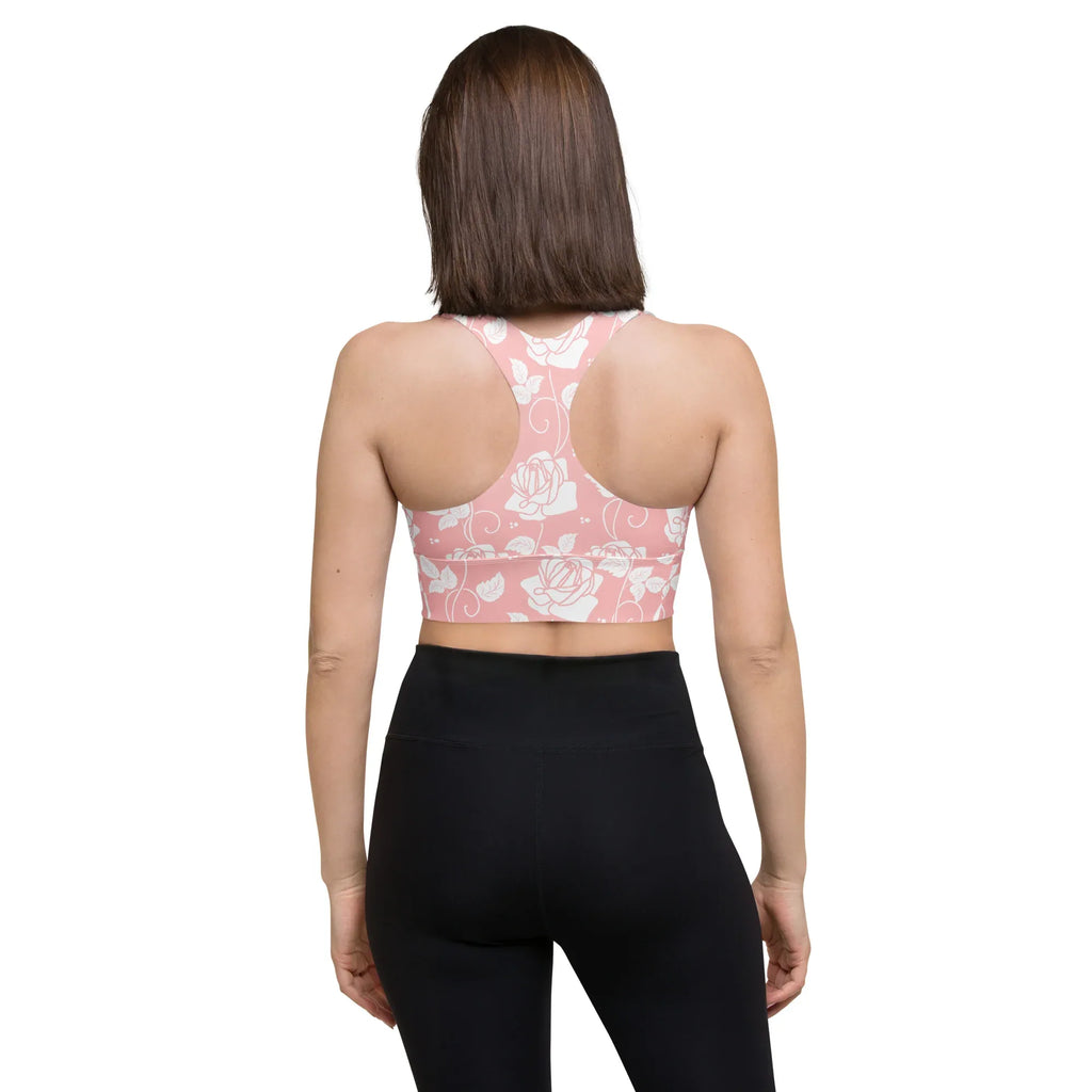Recycled Longline Sports Bra Sports Bra AwRans Clothing all-over-print-recycled-longline-sports-bra-white-back-67ec49705a956