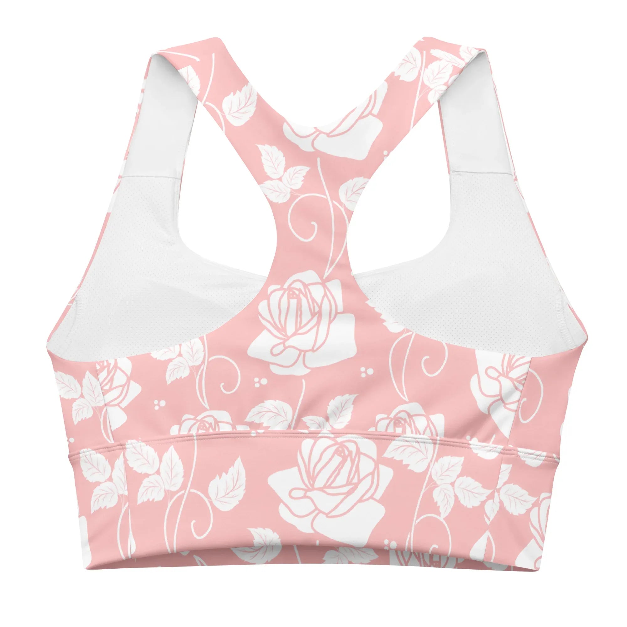 Recycled Longline Sports Bra Sports Bra AwRans Clothing all-over-print-recycled-longline-sports-bra-white-back-67ec49705bf0c
