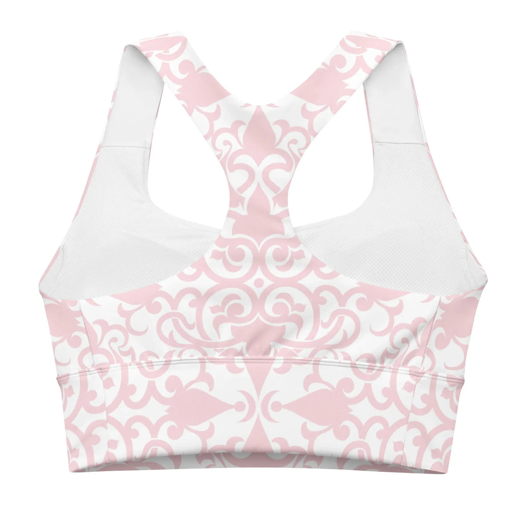 Recycled Longline Sports Bra Sports Bra AwRans Clothing all-over-print-recycled-longline-sports-bra-white-back-67ec59abb7541