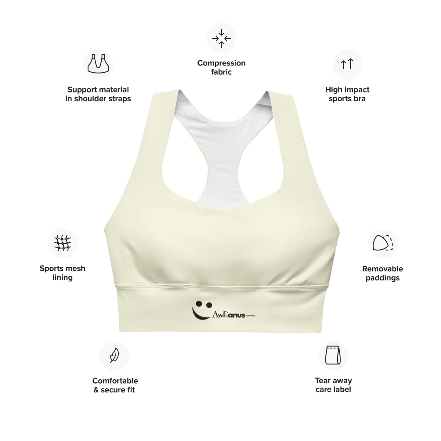 Recycled Longline Sports Bra - AwRans Clothing