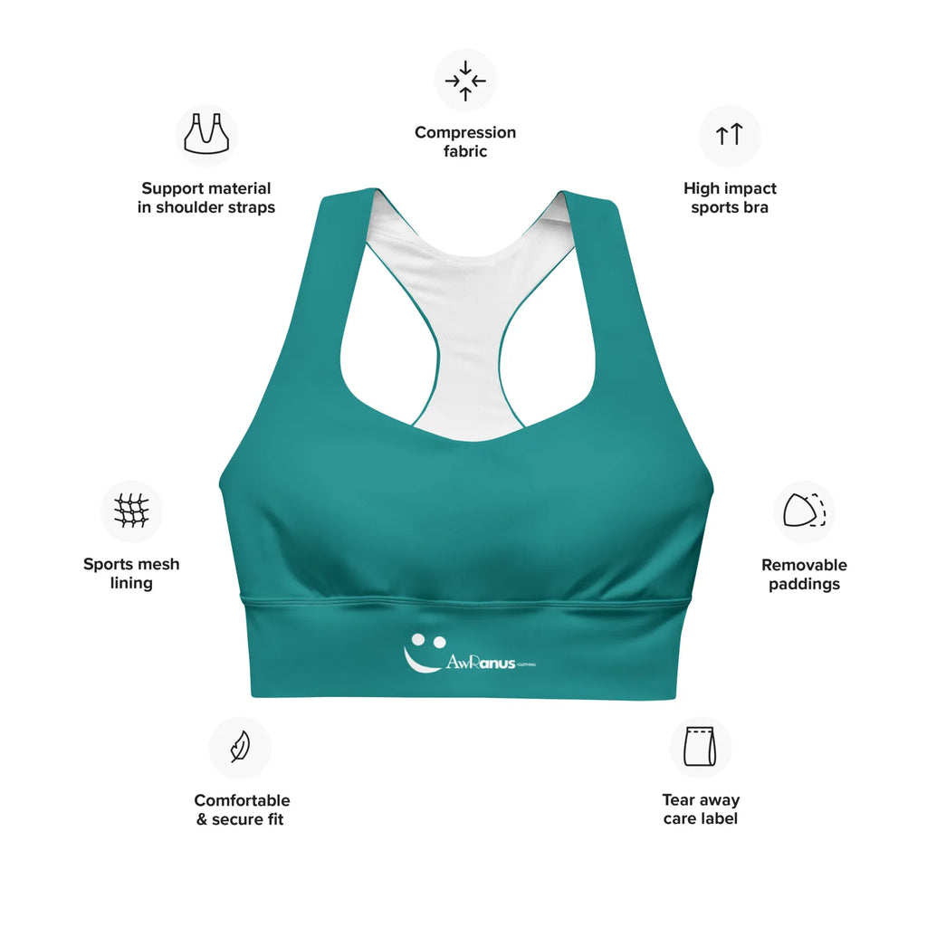 Recycled Longline Sports Bra Sports Bra AwRans Clothing all-over-print-recycled-longline-sports-bra-white-front-67ec19bf5a99f