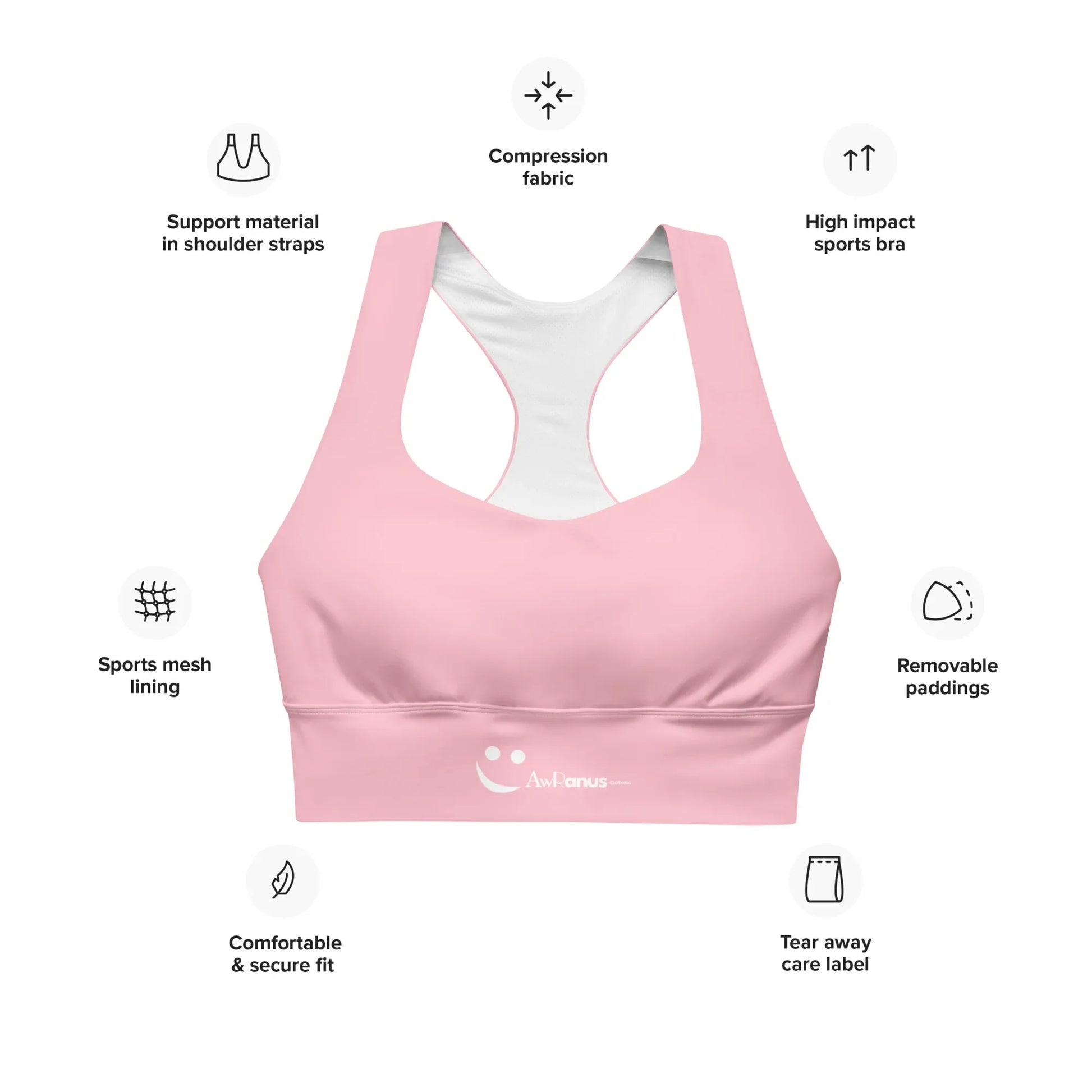 Recycled Longline Sports Bra - AwRans Clothing