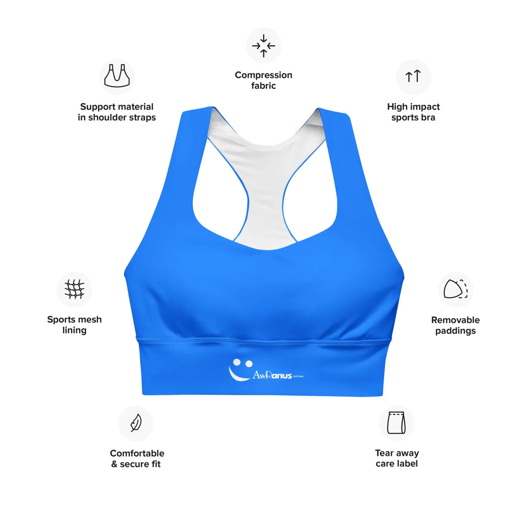 Recycled Longline Sports Bra Sports Bra AwRans Clothing all-over-print-recycled-longline-sports-bra-white-front-67ec1ab2afdf8
