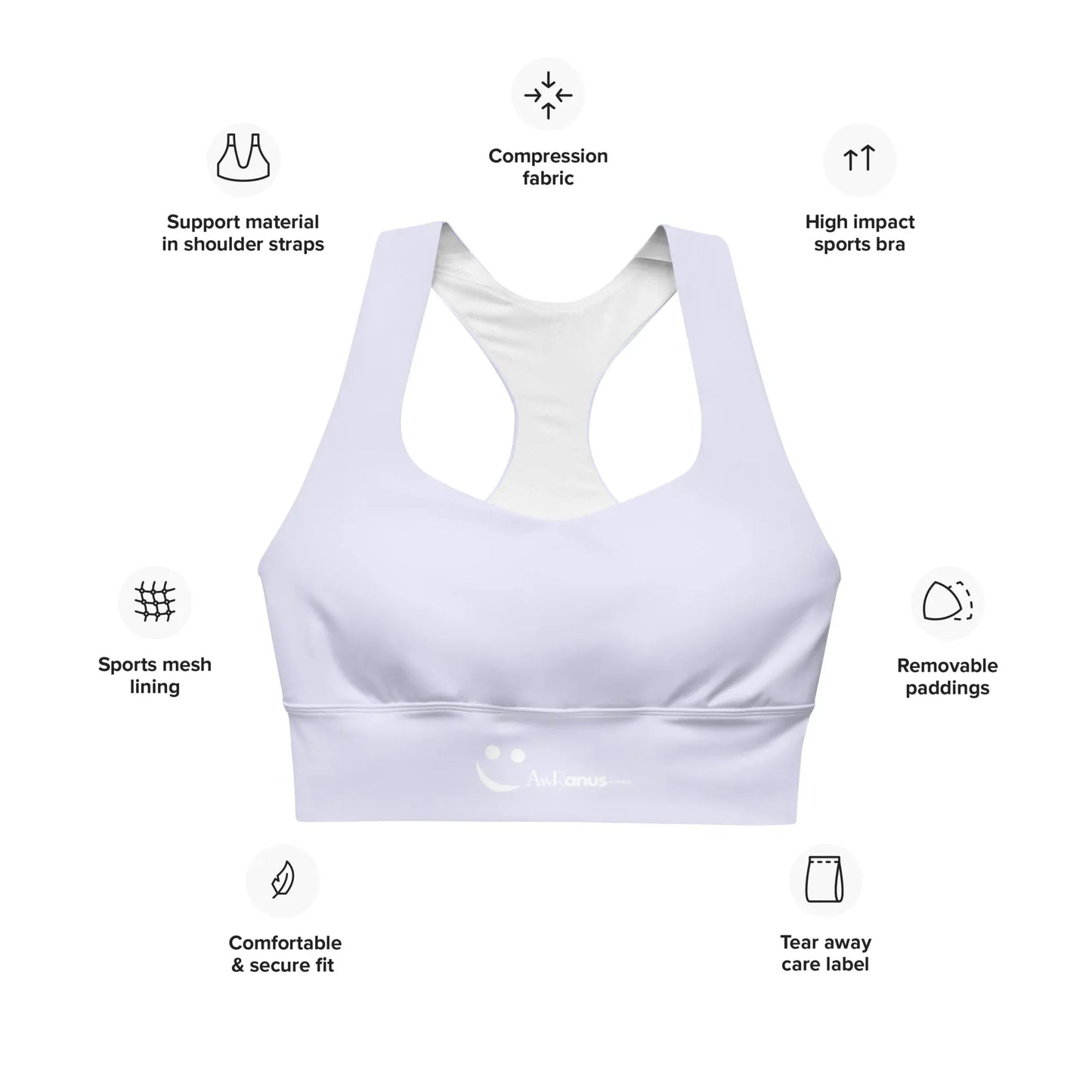 Recycled Longline Sports Bra - AwRans Clothing