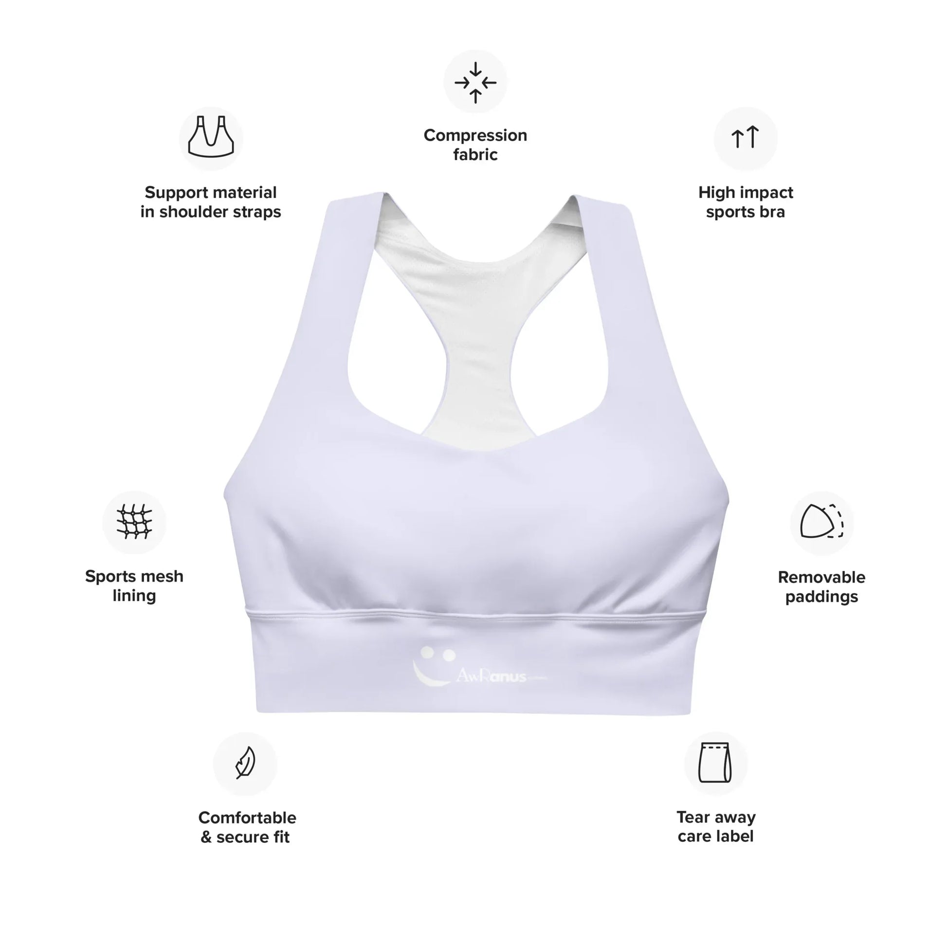 Recycled Longline Sports Bra - AwRans Clothing