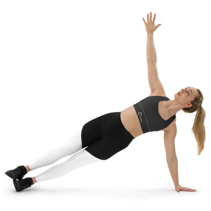 Recycled Longline Sports Bra Black-Onyx - AwRans Clothing