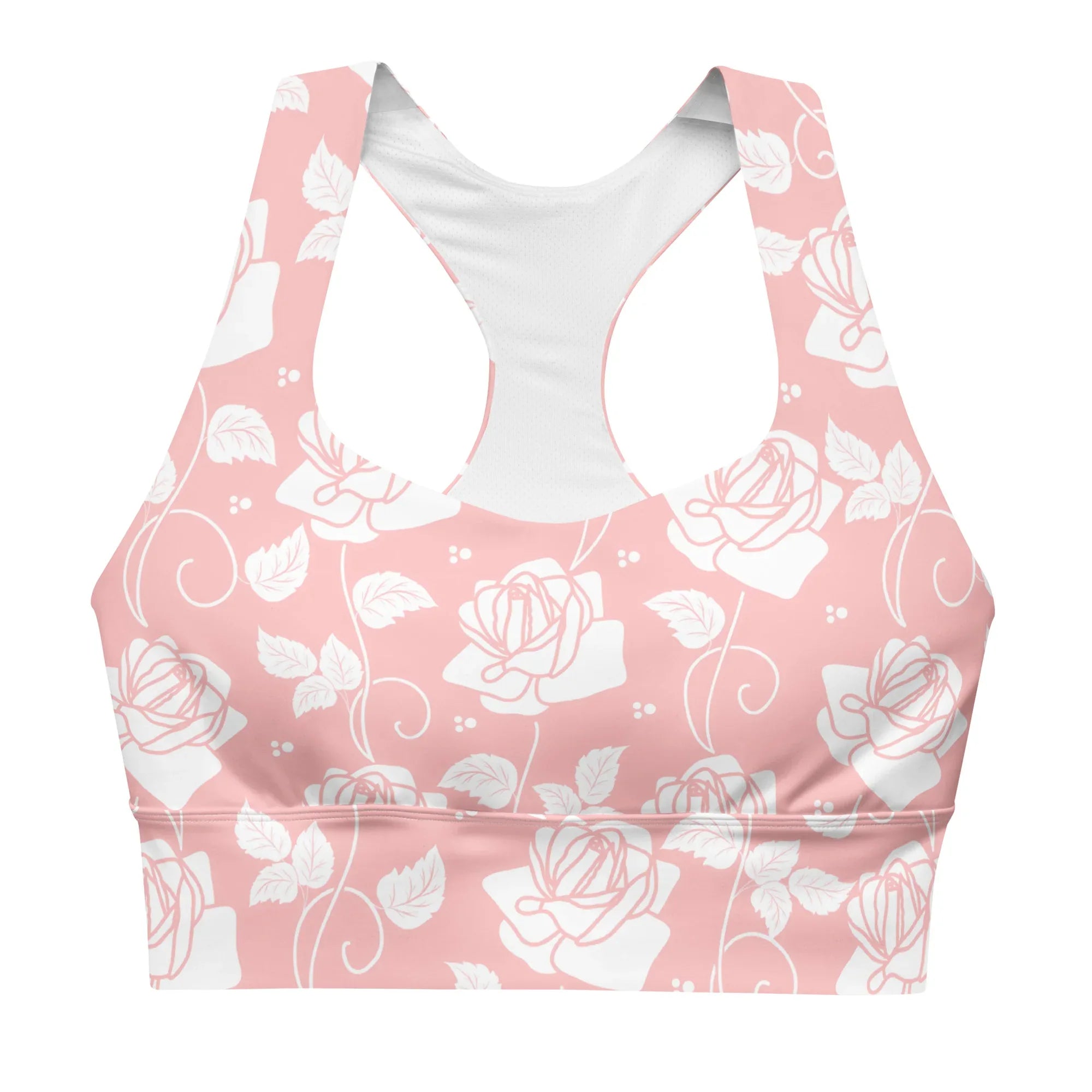 Recycled Longline Sports Bra 3XL Sports Bra AwRans Clothing all-over-print-recycled-longline-sports-bra-white-front-67ec497059832