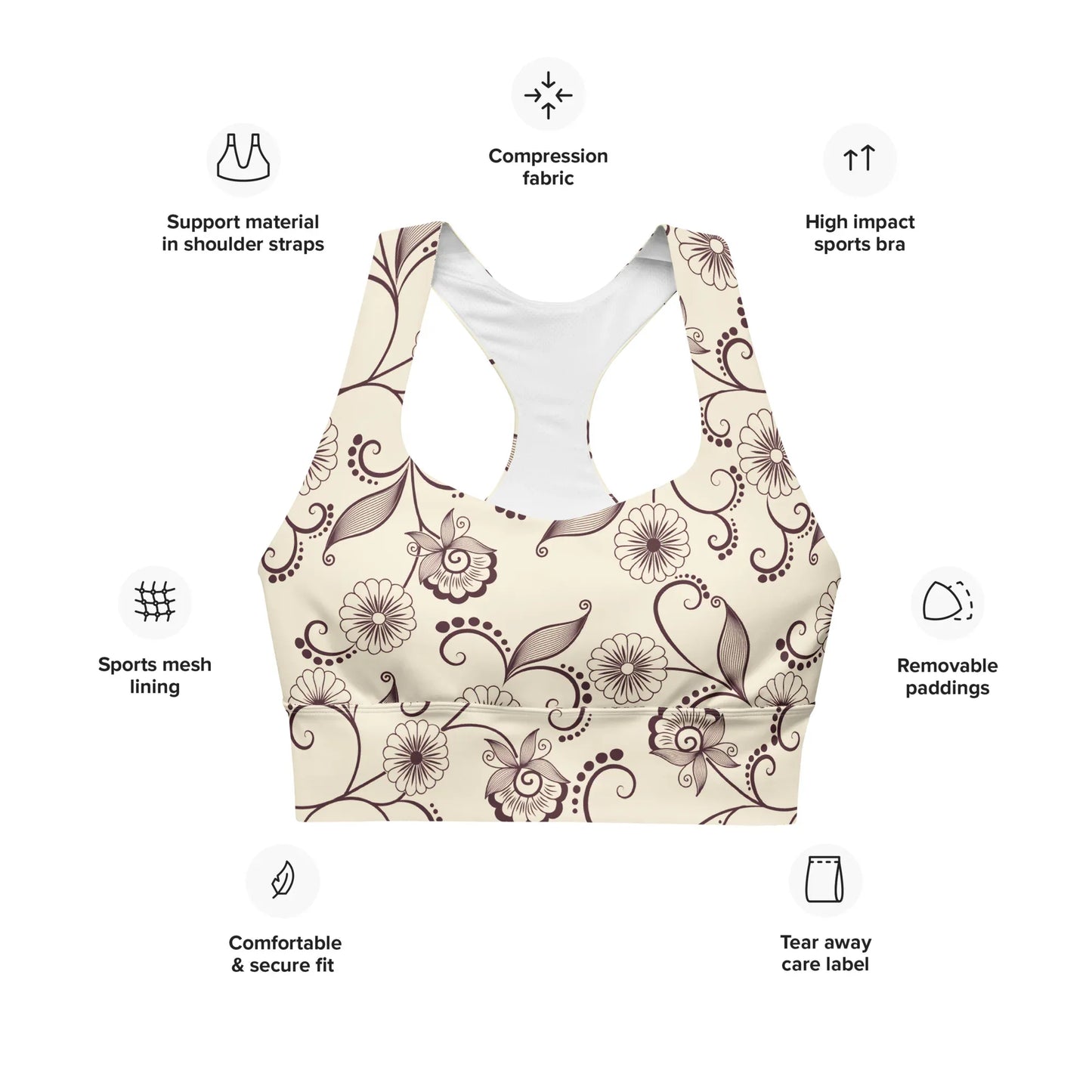 Recycled Longline Sports Bra - AwRans Clothing