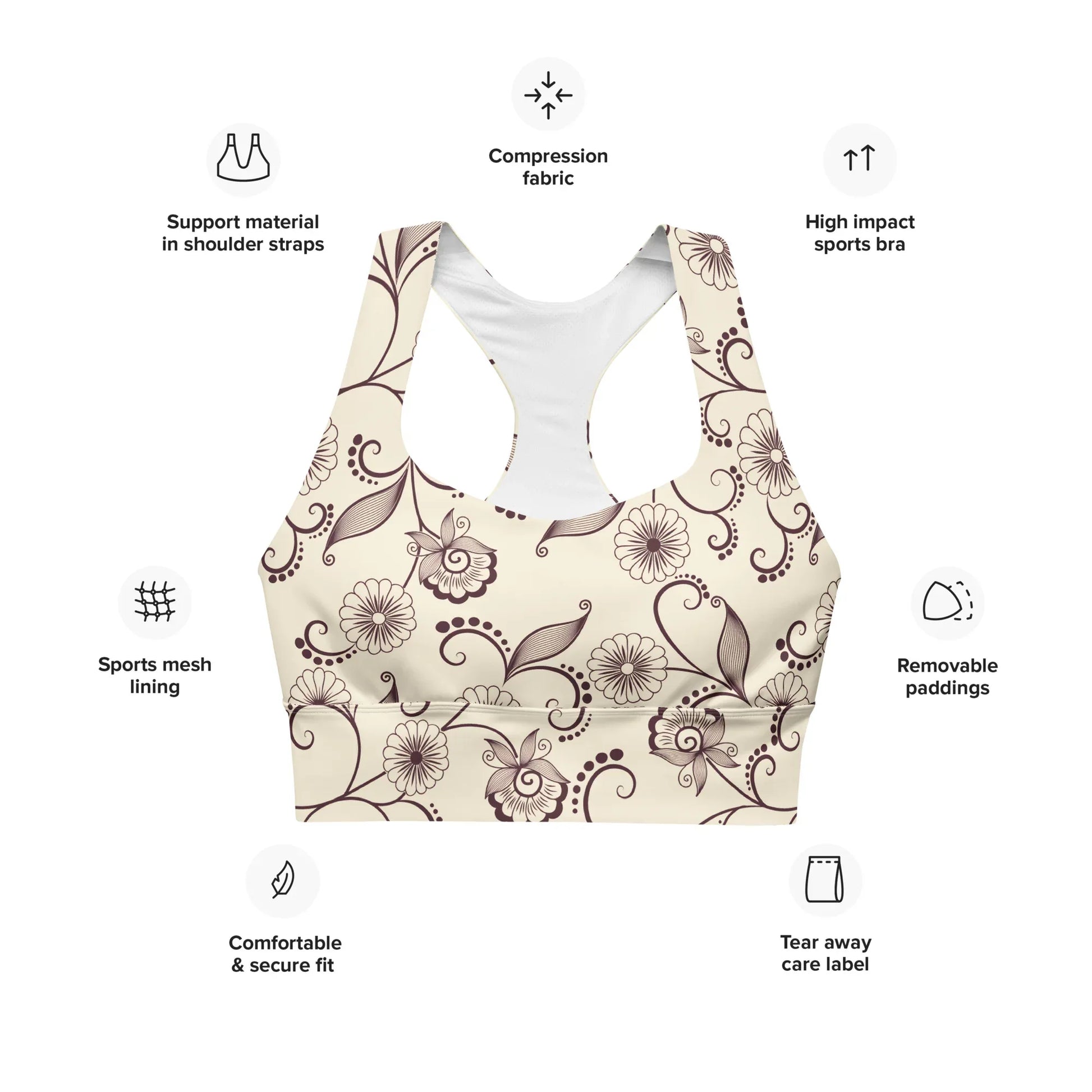 Recycled Longline Sports Bra - AwRans Clothing