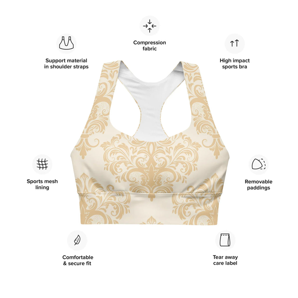 Recycled Longline Sports Bra Sports Bra AwRans Clothing all-over-print-recycled-longline-sports-bra-white-front-67ec4cf2d4efe