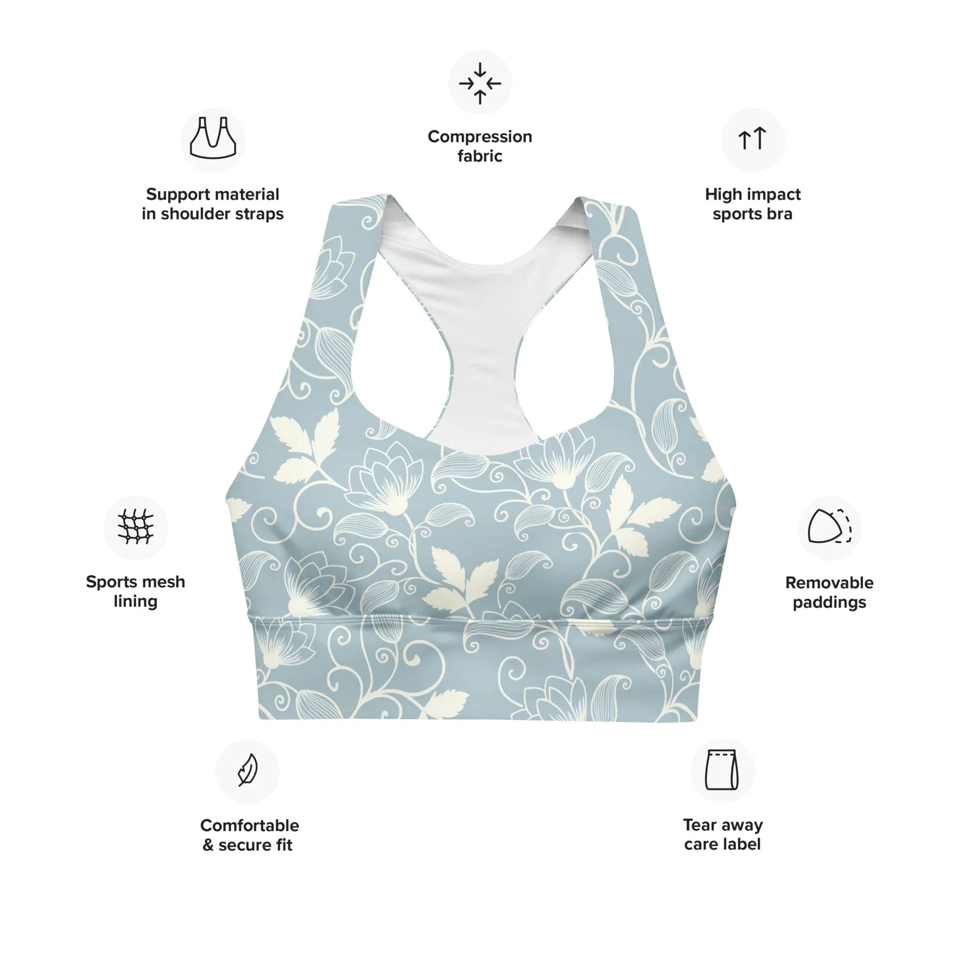 Recycled Longline Sports Bra - AwRans Clothing