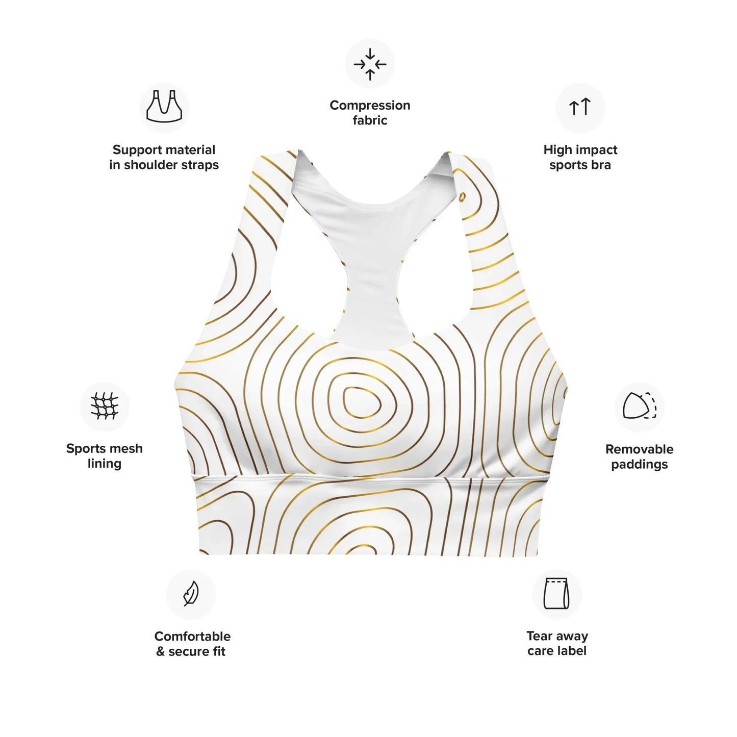 Recycled Longline Sports Bra - AwRans Clothing