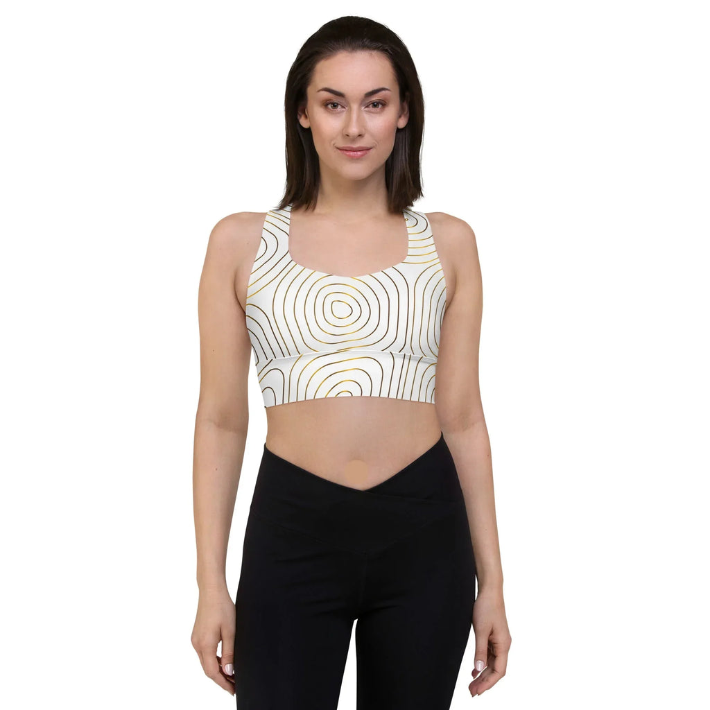 Recycled Longline Sports Bra Sports Bra AwRans Clothing all-over-print-recycled-longline-sports-bra-white-front-67ec4df1b392a