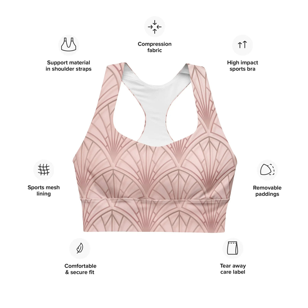 Recycled Longline Sports Bra Sports Bra AwRans Clothing all-over-print-recycled-longline-sports-bra-white-front-67ec59352ce25