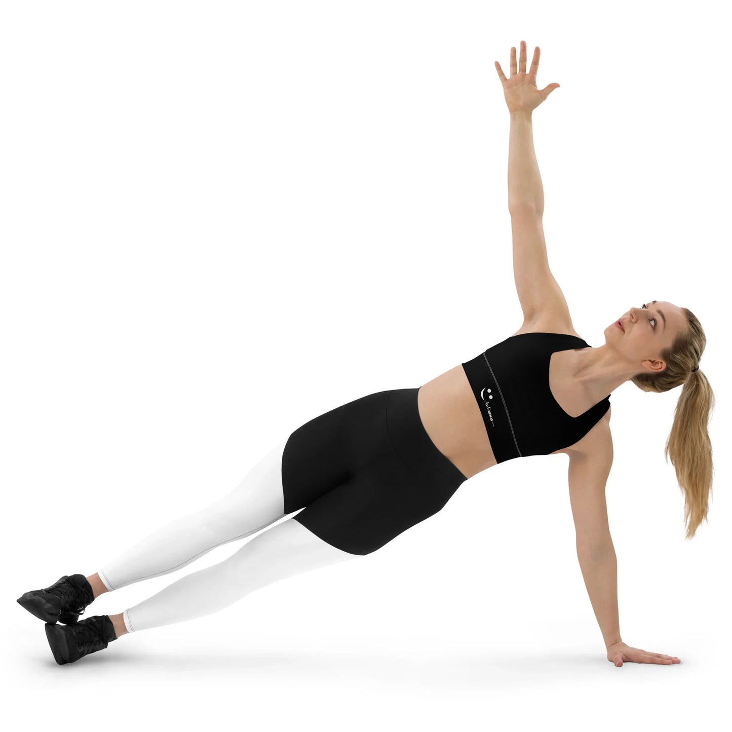 Recycled Longline Sports Bra Black - AwRans Clothing