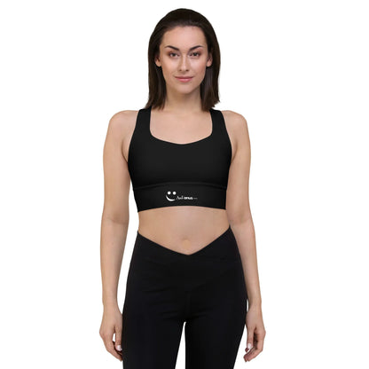 Recycled Longline Sports Bra Black - AwRans Clothing