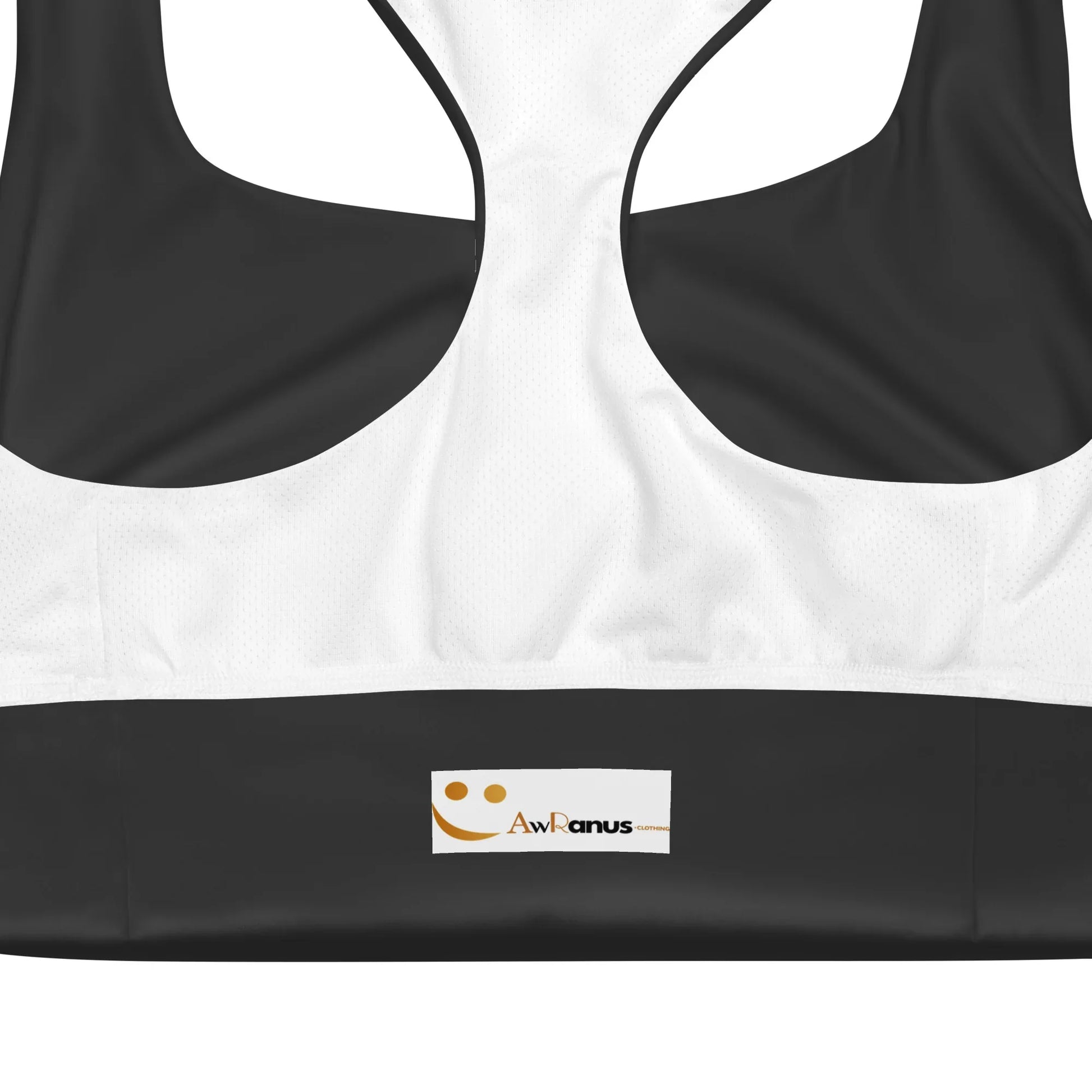Recycled Longline Sports Bra Black-Onyx - AwRans Clothing