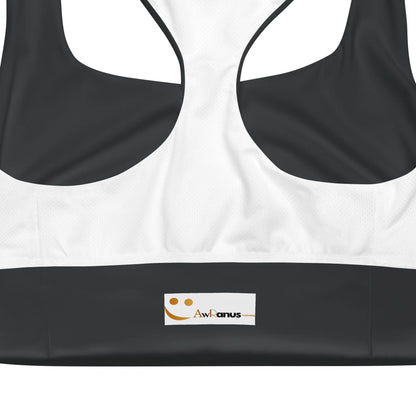 Recycled Longline Sports Bra Charcoal-Gray - AwRans Clothing