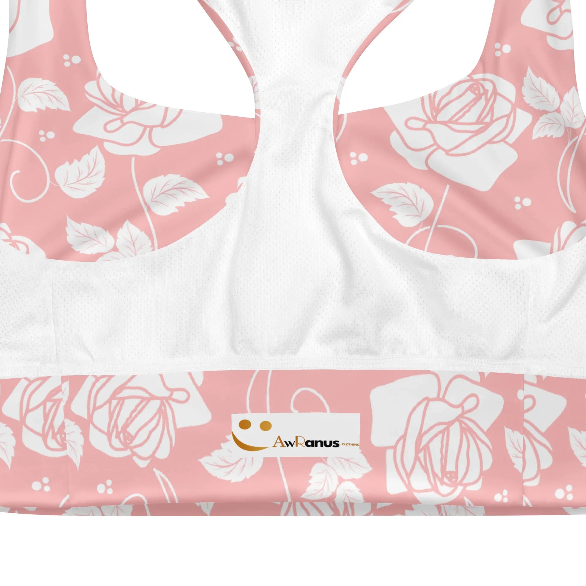 Recycled Longline Sports Bra Sports Bra AwRans Clothing all-over-print-recycled-longline-sports-bra-white-product-details-67ec49705a9f5