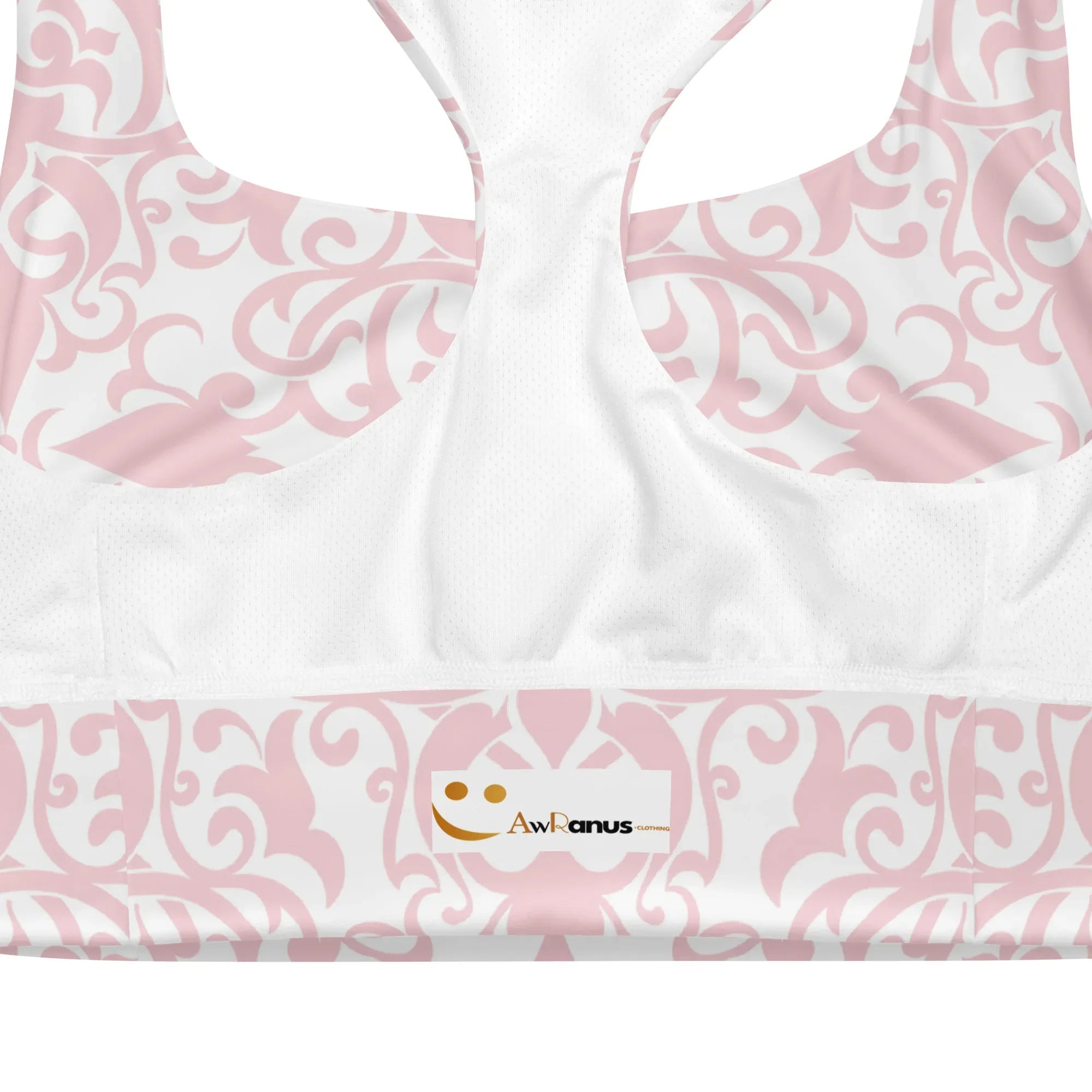 Recycled Longline Sports Bra Sports Bra AwRans Clothing all-over-print-recycled-longline-sports-bra-white-product-details-67ec59abb677b
