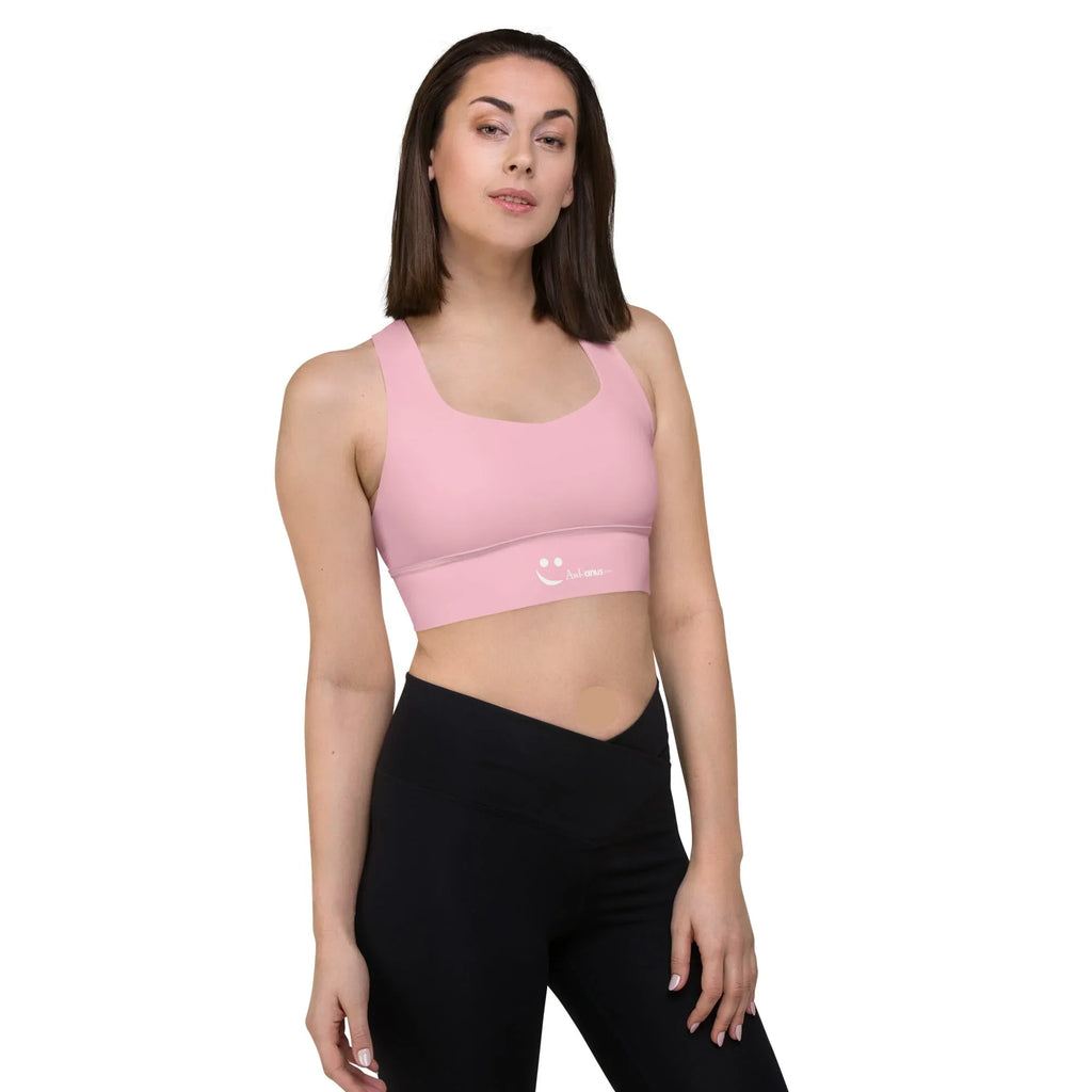 Recycled Longline Sports Bra Sports Bra AwRans Clothing all-over-print-recycled-longline-sports-bra-white-right-front-67ec1a38e9e86
