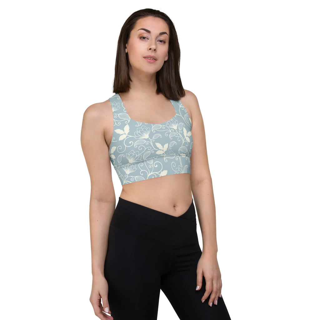 Recycled Longline Sports Bra Sports Bra AwRans Clothing all-over-print-recycled-longline-sports-bra-white-right-front-67ec4d6e4123b