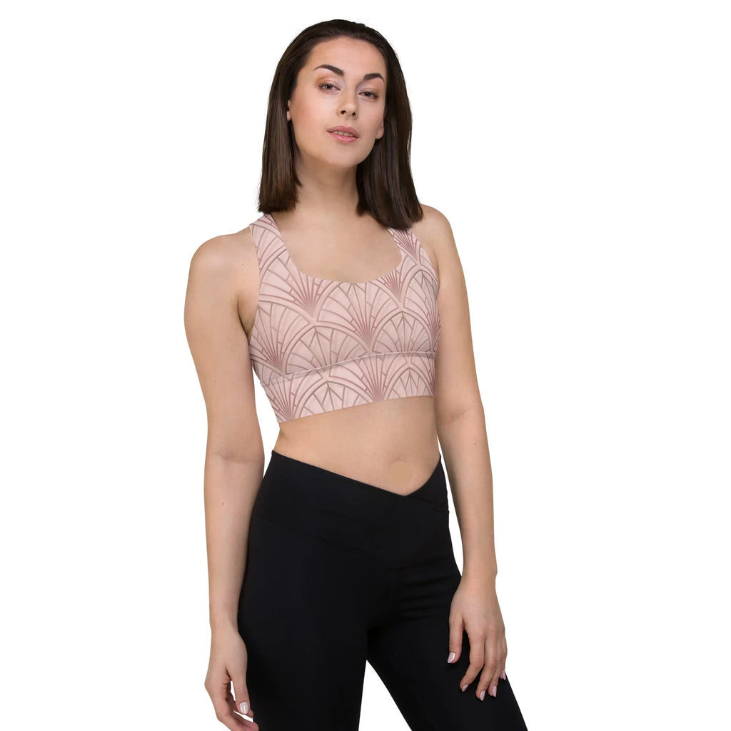 Recycled Longline Sports Bra Sports Bra AwRans Clothing all-over-print-recycled-longline-sports-bra-white-right-front-67ec59352d610